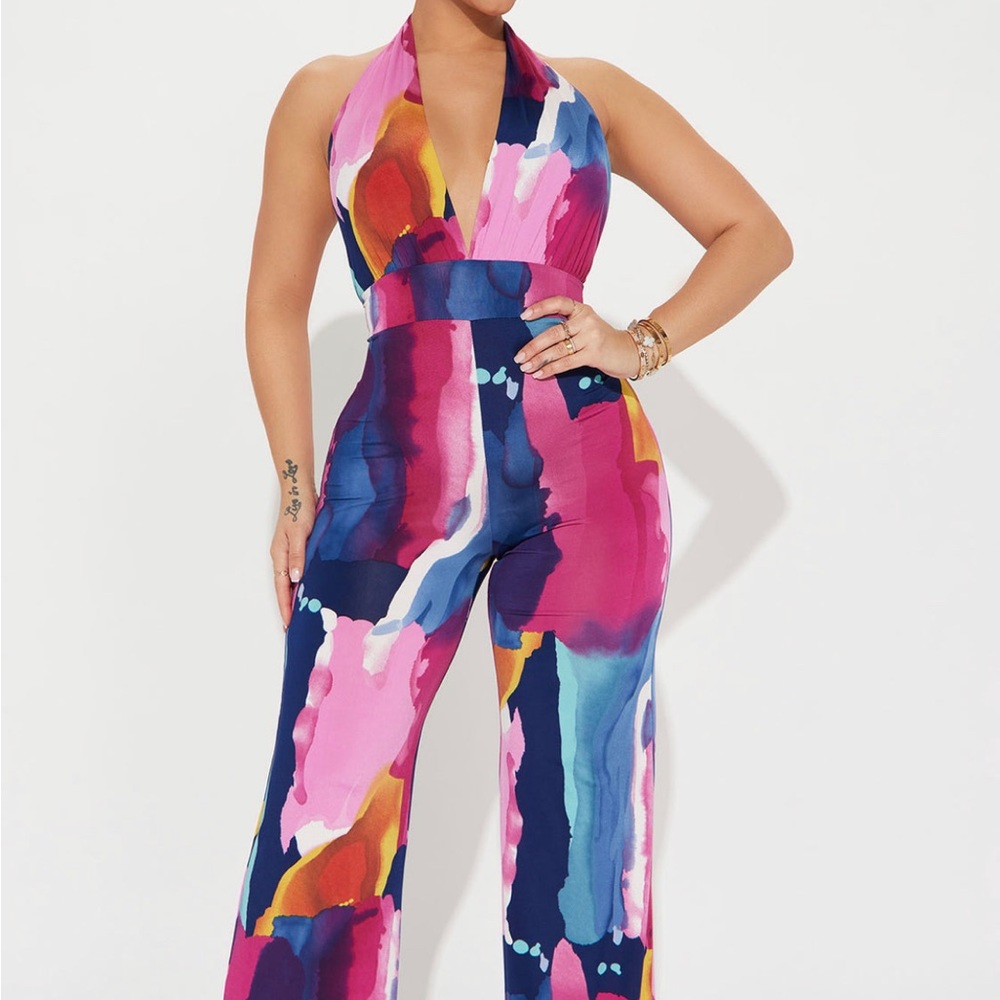 Barbados Jumpsuit navy combo colors very stretching never worn